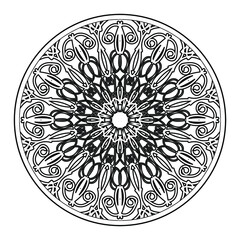 Vector round abstract circle. Mandala style. EPS 10