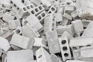 Many concrete blocks.