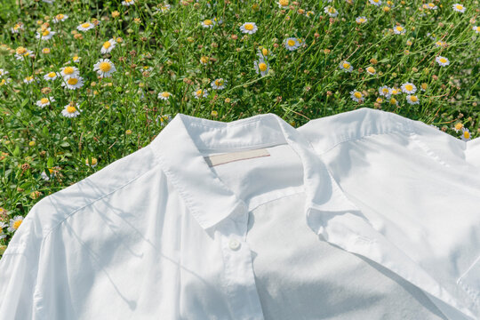 white shirt and flowers