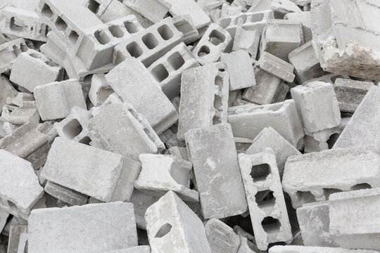 Many concrete blocks.