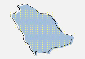 Vector map Saudi Arabia from dots digital template