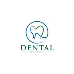 Dental Clinic Logo Dental abstract design vector template Linear style design. Dentist stomatology medical doctor Logotype concept icon.