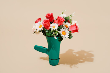 bunch of flowers in a megaphone