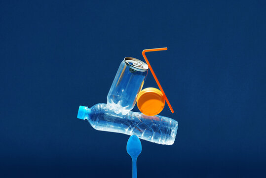 Plastic bottle waste sorting and balancing.