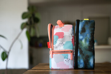 Lunch bags on kitchen table