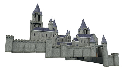 Obraz premium Castle Academy Fantasy Architecture, 3D illustration, 3D rendering