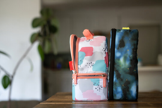 Lunch bags on kitchen table