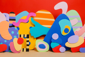 Papercraft hand showing like sign 