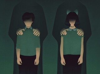 Overprotective parents illustration