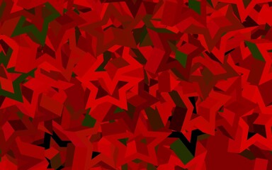 Dark Green, Red vector template with sky stars.