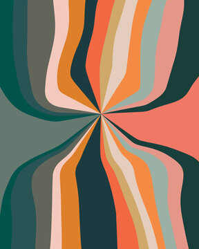 Funky Graphic Drawing In Bold Summer Colors