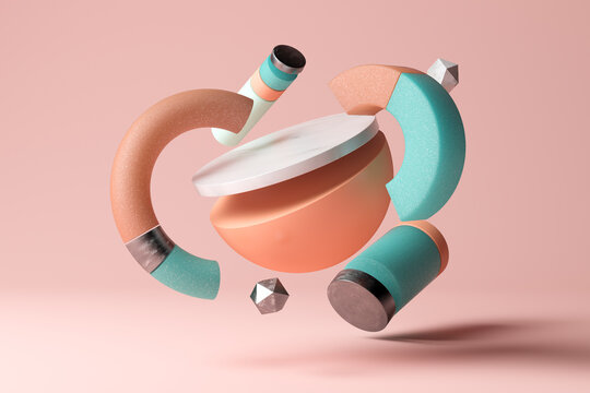 Abstract floating shapes