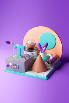 Graphic design surreal 3D set