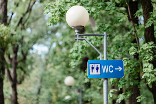WC Public Toilet Sign In The Park