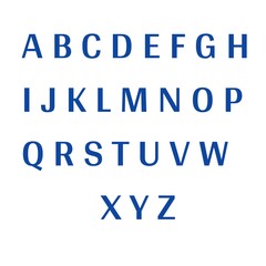 Alphabet letters A to Z written with a brush on a white background 