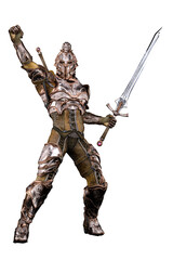 Fototapeta premium Medieval Fantasy Caucasian Armored Man, 3D illustration, 3D Rendering