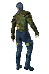 Scifi Military Man Crouching Down, 3D Illustration, 3D rendering