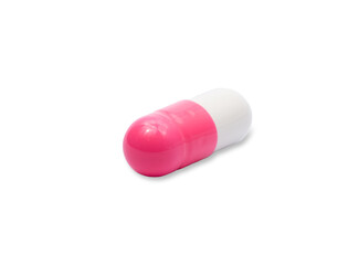 capsule in isolated with clipping path.pink and white.