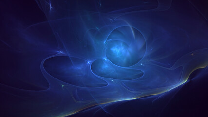 3D rendering abstract blue fractal light background