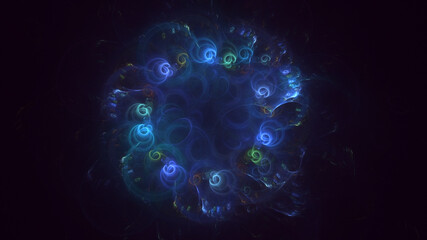 3D rendering abstract round light background