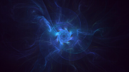 3D rendering abstract blue fractal light background
