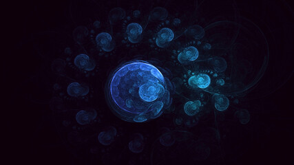 3D rendering abstract round light background