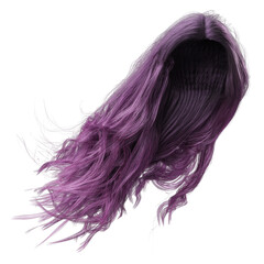 3d render, 3d illustration, fantasy long wavy hair on isolated white background