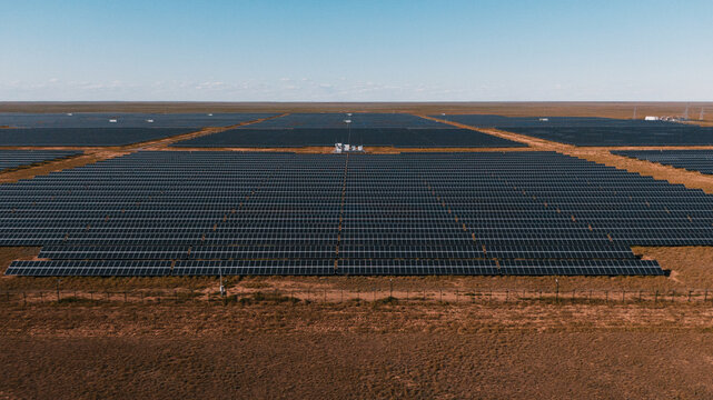 wide aerial shot of photovoltaic panels