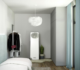 3d rendering of new modern style teenage bedroom