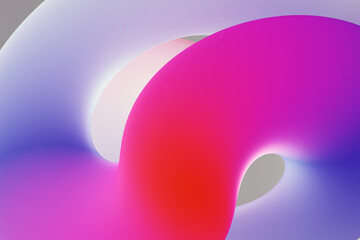 3D Illustration of twisted colorful shapes