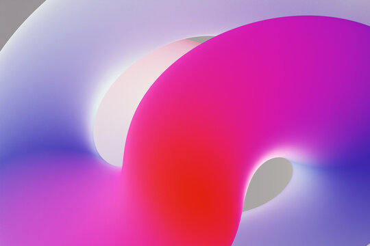 3D Illustration of twisted colorful shapes