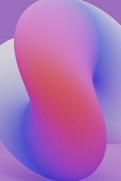 3D Illustration of twisted colorful shapes