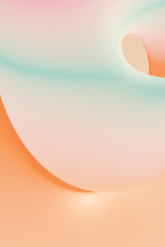 3D Illustration of twisted colorful shapes