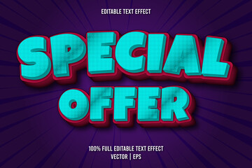 Obraz premium Special offer editable text effect comic style