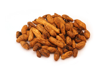 white background dry dried roasted Liriope Platyphylla Broadleaf Liriope