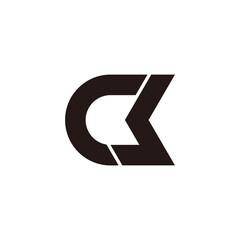 letter cb simple geometric link line logo vector