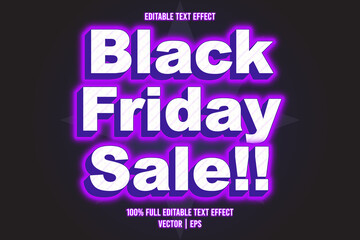 Black friday sale!! editable text effect neon style