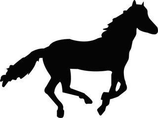 Fototapeta na wymiar Horse Animal Silhouette Black Icon Flat Design Element Vector Illustration