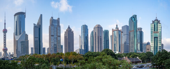 skyscrapers and skyline in shanghai, china.