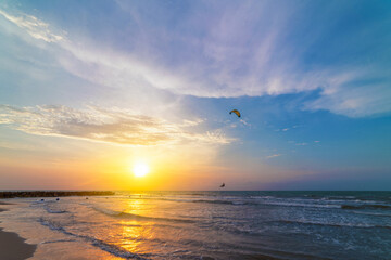 Sunset in Cartagena, Colombia kitesurfing