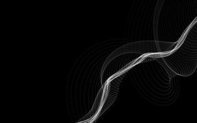 Dark abstract background with a glowing abstract waves