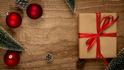 Christmas presents flat lay