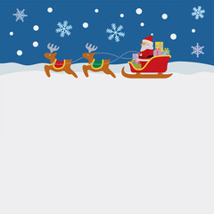 季節の素材：クリスマスイメージ（サンタクロースとトナカイ）