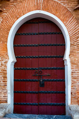 Traditional colored small street in Morocco, Africa