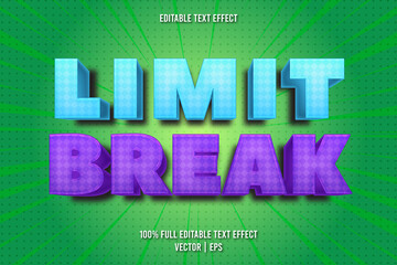 Limit break editable text effect comic style