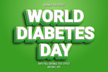 World diabetes day editable text effect comic style