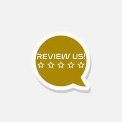 Review us user rating concept sticker