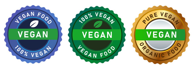 vegan food emblem stamp sign label symbol vegetarian 100 percent product seal