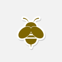 Bee icon logo design sticker