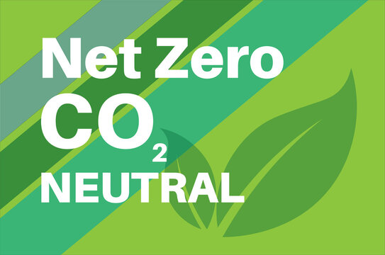 Net Zero vector illustration Co2 Neutral consept on a green background